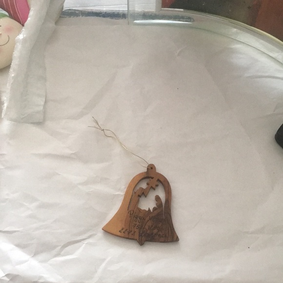 Bethlehem Nativity Scene Christmas Bell Wooden Hanging Ornament 3” - Picture 4 of 5